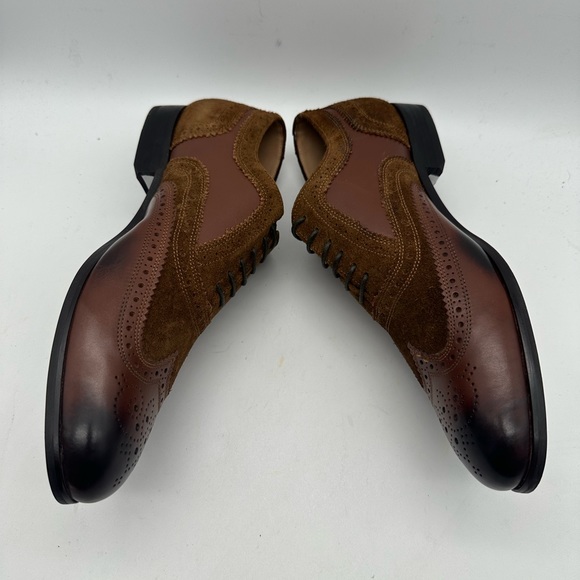 DAPPER SHOES CO. Handcrafted Genuine Leather Men's Wingtip Brogue Oxfords Sz 10 - Picture 7 of 9